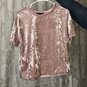 Light pink velvet shirt